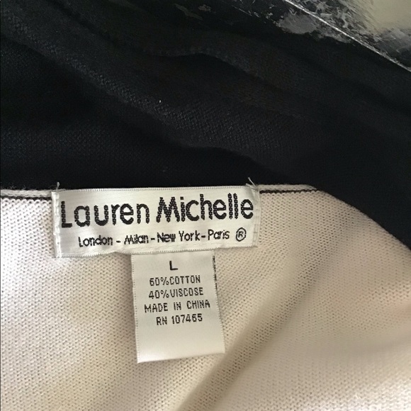 Lauren Michelle cardigan black white open front size L 🌹great look sharp - Picture 7 of 7